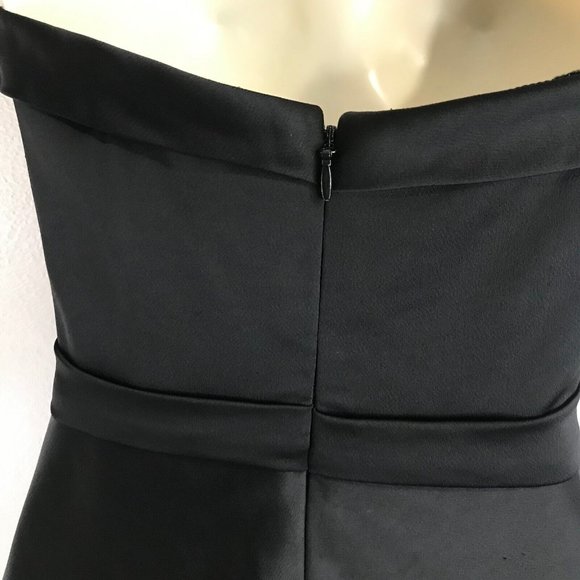 BCBGMaxAzria Aurelia Black Dress Size 02 Strapless Sweetheart Satin Mini - Picture 7 of 10